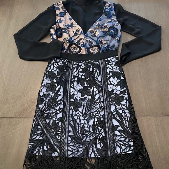 Self-Portrait Dresses & Skirts - SELF PORTRAIT Lace Long Sleeve Dress,